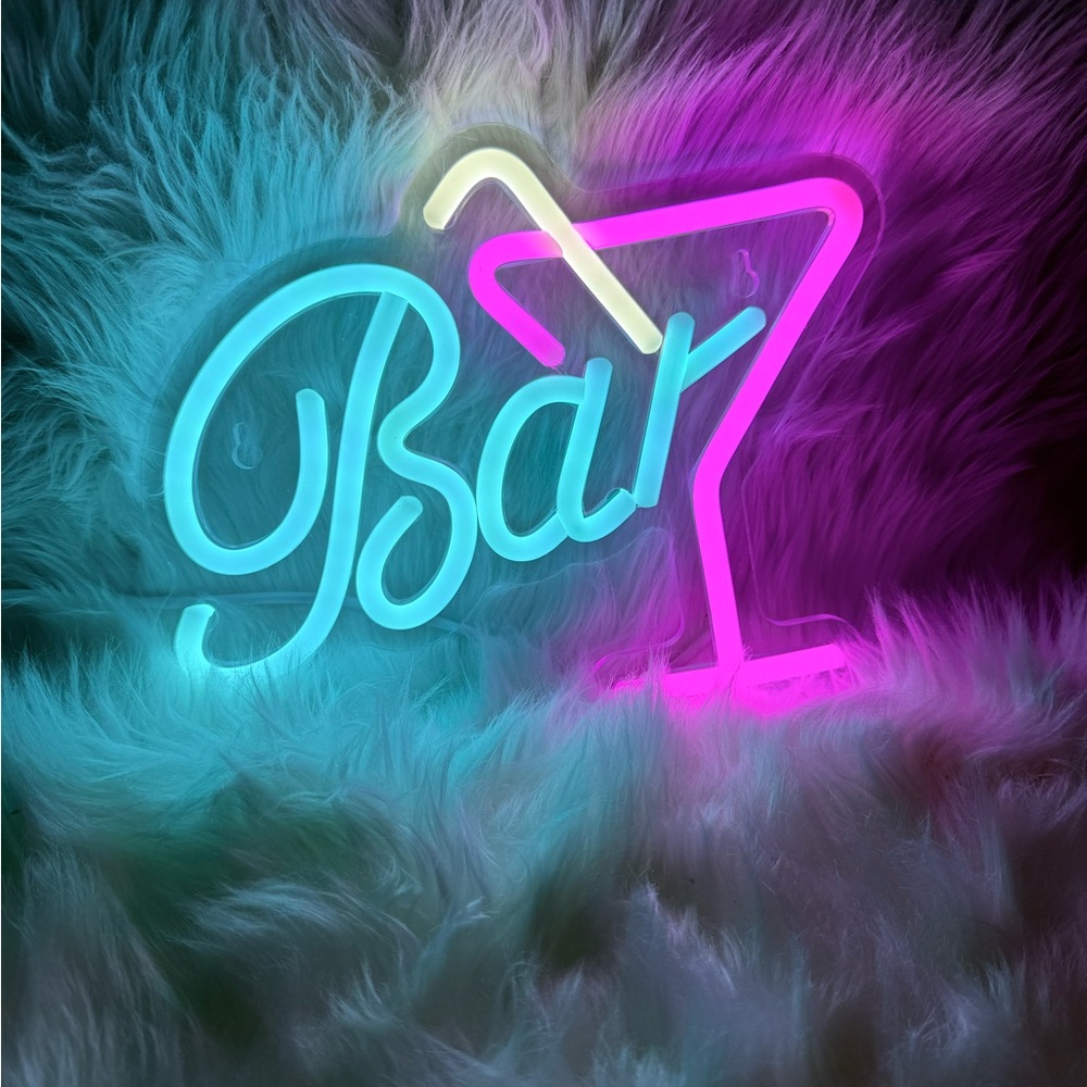 Neon Bar Sign - Blue and Pink